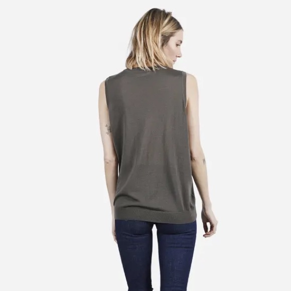 Everlane Merino Sweater Sleeveless Wool Charcoal Gray Size XS - Picture 3 of 7